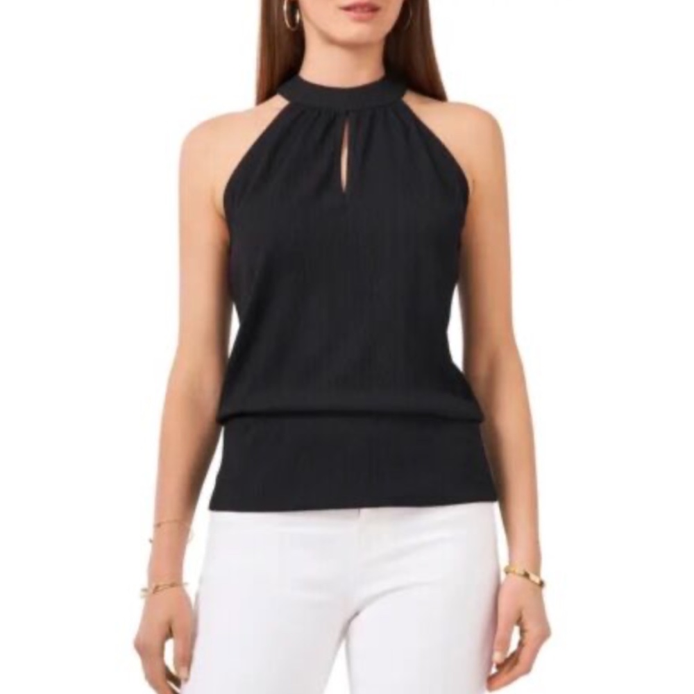Vince Camuto  Halter Banded Waist Sleeveless Gauze Top Size M